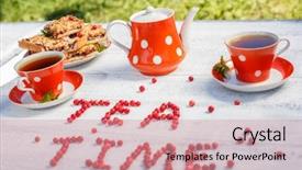  Presentation with afternoon tea - Amazing slide deck having time to drink tea outdoors backdrop and a coral colored foreground