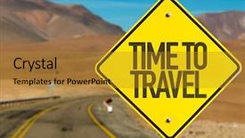  Presentation with time travel - Amazing PPT theme having time to travel sign backdrop and a gold colored foreground