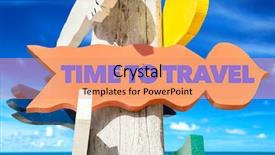  Presentation with time travel - PPT layouts consisting of time to travel signpost background and a  colored foreground