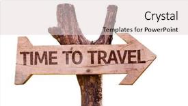  Presentation with time travel - Slide set featuring time to travel wooden sign background and a lemonade colored foreground