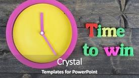  Presentation with minute - PPT layouts having time to win word background and a dark gray colored foreground