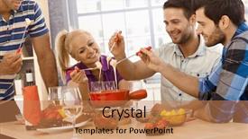  Presentation with time - Slide deck enhanced with time together having cheese fondue background and a coral colored foreground