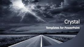  Presentation with time travel - Cool new slide set with time travel - paved road through a field backdrop and a ocean colored foreground