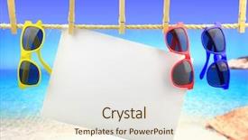  Presentation with rope - Beautiful slide set featuring time travel - sunglasses and banner hanging backdrop and a cream colored foreground