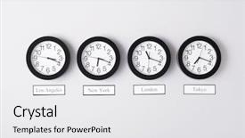  Presentation with time travel - Theme having time travel - timezone clocks background and a white colored foreground