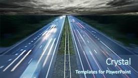  Presentation with time travel - Audience pleasing slides consisting of time travel - traffic at night backdrop and a ocean colored foreground