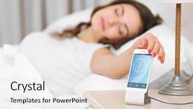  Presentation with alarm - Presentation theme consisting of up with mobile alarm clock background and a white colored foreground