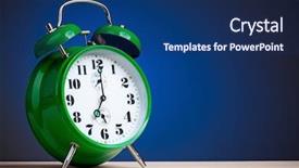  Presentation with dark blue green - PPT theme consisting of concept wake up vintage - big green alarm clock background and a navy blue colored foreground