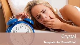  Presentation with night - Presentation theme having clock with sleep at night background and a coral colored foreground