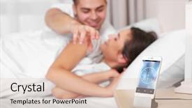  Presentation with alarm - Cool new slide deck with up with mobile alarm clock backdrop and a lemonade colored foreground