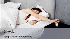  Presentation with switches - Colorful slide set enhanced with sleepy woman switches off backdrop and a light gray colored foreground