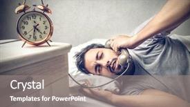  Presentation with tired - Amazing presentation design having wake up call - tired man in the bed backdrop and a gray colored foreground