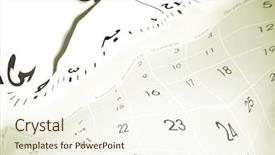  Presentation with clock face - Beautiful theme featuring time warp - clock face blending into calendar backdrop and a cream colored foreground