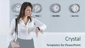  Presentation with zone - Colorful slide deck enhanced with time with world time zone backdrop and a sky blue colored foreground