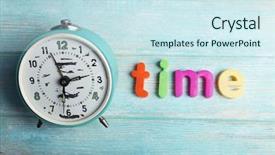  Presentation with letters - Theme consisting of time word formed with colorful background and a sky blue colored foreground