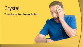  Presentation with elegant - Theme consisting of time worried afraid of getting background and a yellow colored foreground