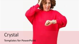  Presentation with late - Amazing PPT layouts having time worried afraid of getting backdrop and a red colored foreground