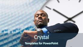  Presentation with zone - Presentation theme with time zone - businessman looking at his watch background and a ocean colored foreground