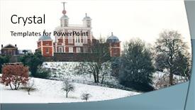  Presentation with snow day - Presentation theme having time zone - greenwich observatory covered in deep background and a cream colored foreground