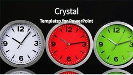  Presentation with zone - Audience pleasing presentation design consisting of time zone - round office clocks on black backdrop and a  colored foreground
