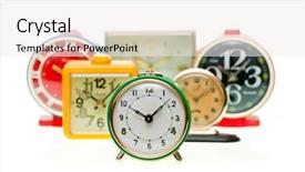  Presentation with vintage clocks - Beautiful presentation featuring time zone - vintage mechanical wind-up alarm clocks backdrop and a white colored foreground