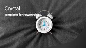  Presentation with alarm - Beautiful PPT layouts featuring timekeeeping - alarm clock on pillow close backdrop and a dark gray colored foreground