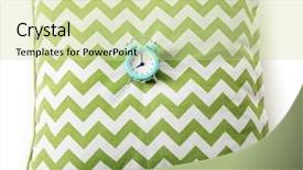  Presentation with alarm - PPT theme enhanced with timekeeeping - alarm clock on pillow isolated background and a  colored foreground