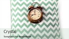  Presentation with white pills spilled from pills - Cool new PPT theme with timekeeeping - alarm clock on pillow isolated backdrop and a mint green colored foreground