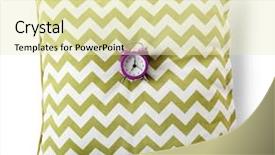  Presentation with chemistry white pills - Beautiful slide deck featuring timekeeeping - alarm clock on pillow isolated backdrop and a soft green colored foreground