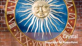  Presentation with solar - Amazing PPT theme having timekeeeping - solar clock backdrop and a coral colored foreground