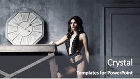  Presentation with vintage clock - Cool new presentation with timekeeeping - young gorgeous and graceful woman backdrop and a  colored foreground