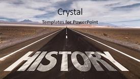  Presentation with timeline - Colorful slide set enhanced with timeline - history written on desert road backdrop and a light gray colored foreground