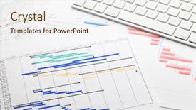  Presentation with timeline - Slide deck consisting of timeline - project progress background and a sky blue colored foreground