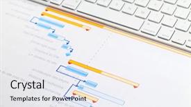  Presentation with timeline - Colorful theme enhanced with timeline - project progress backdrop and a sky blue colored foreground