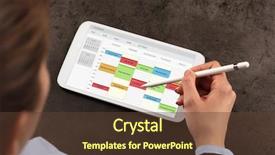  Presentation with timeline - Colorful presentation design enhanced with timeline dates times - business woman schedule her weekly backdrop and a tawny brown colored foreground