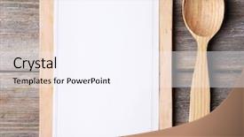  Presentation with paper cutting - Amazing slide set having timepiece - cutting board with menu sheet backdrop and a sky blue colored foreground