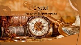  Presentation with vintage antique pocket watch vintage - Theme having timepiece - vintage antique pocket watch background and a gold colored foreground