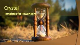  Presentation with timer - PPT theme enhanced with timer - abstract old sand-glass in forest background and a tawny brown colored foreground