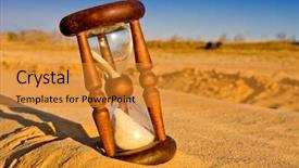  Presentation with timer - Presentation design featuring timer - hourglass in desert sandy surface background and a gold colored foreground