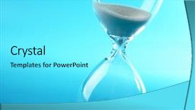  Presentation with blue wave crystal - Presentation theme consisting of timer - hourglass on blue background background and a arctic colored foreground