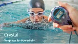  Presentation with timer - PPT layouts consisting of timer against fit swim background and a ocean colored foreground