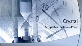  Presentation with money flow - PPT theme consisting of timer clock and cash time background and a light blue colored foreground