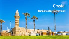  Presentation with ancient israel - Theme featuring times of the arab invasion background and a teal colored foreground