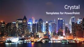  Presentation with new york city - Slide deck consisting of times square - new york city manhattan midtown background and a ocean colored foreground
