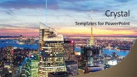  Presentation with taxi cabs new york city - Slide deck with group of students standing with books background and a coral colored foreground