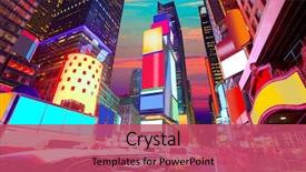  Presentation with manhattan - Presentation with times square manhattan new york background and a red colored foreground