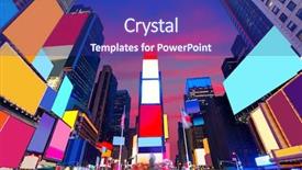  Presentation with times square - Presentation enhanced with times square manhattan new york background and a navy blue colored foreground