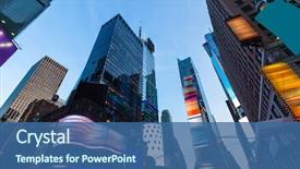  Presentation with new york - Colorful slides enhanced with times square manhattan new york backdrop and a ocean colored foreground