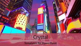  Presentation with new york - PPT theme enhanced with times square manhattan new york background and a red colored foreground