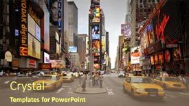  Presentation with times square - Presentation theme consisting of times-square background and a violet colored foreground